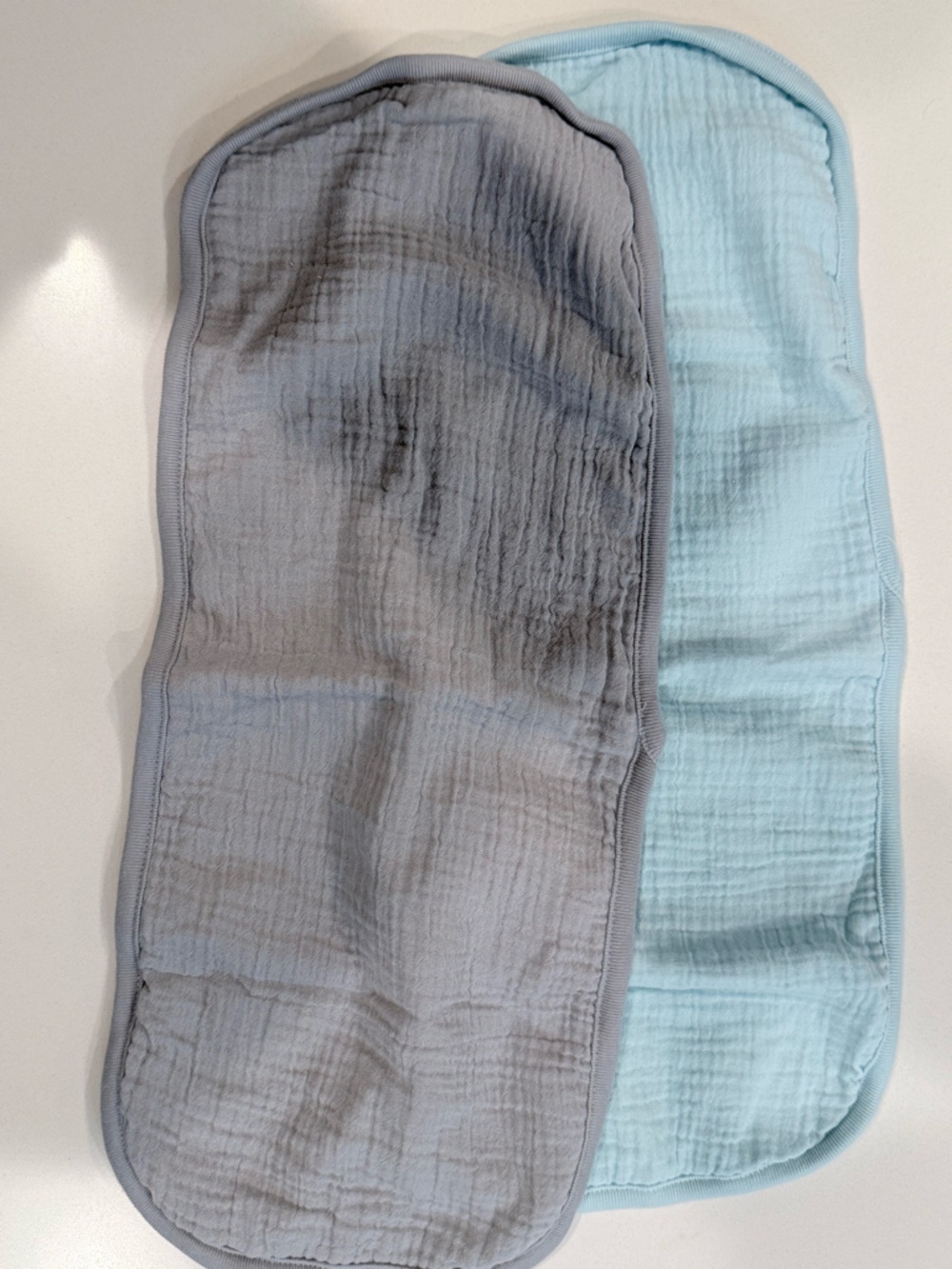 cloud island Gray and Light Blue Muslin Burp Cloths